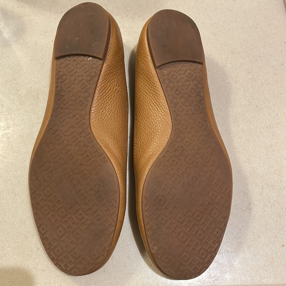 Tory Burch Women's Tan Leather Ballet Flats - Picture 4 of 5